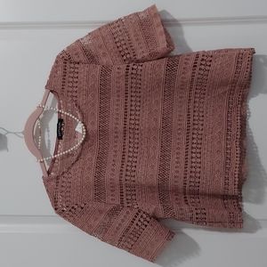 Daylight pink rose lace top